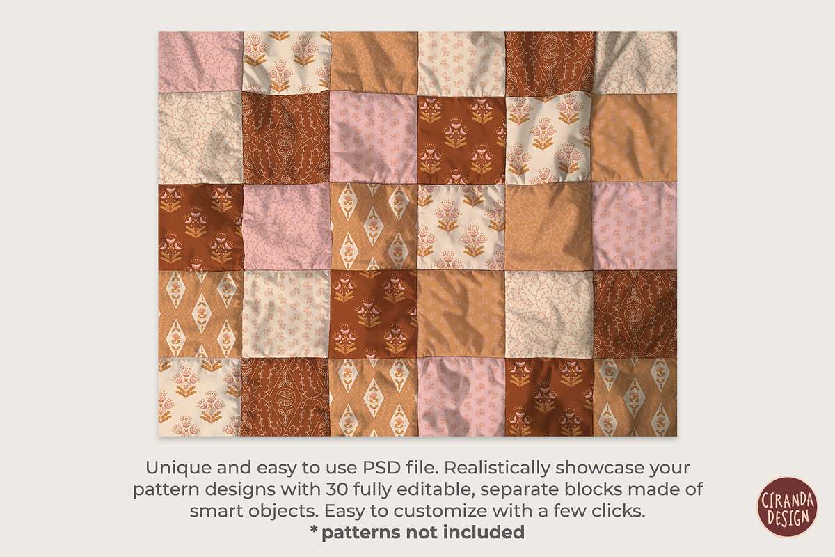 Patchwork Quilt Top Mockup, a Household Mockup by Ciranda Design (Photo 4 of 10)
