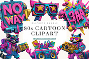 80s Neon Cartoon Clipart Bundle, an Object Illustration by BusyDaydesign (Thumbnail 1 of 9)