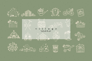 Village Graphic Icons, an Outline Icon by Anna