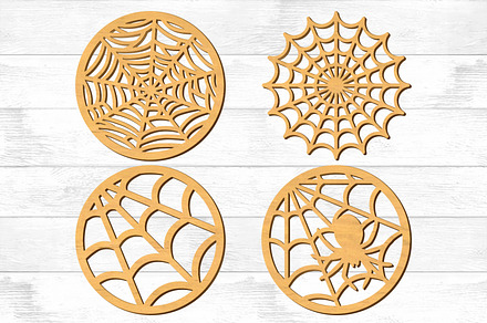 Spider Web Coasters Laser Cut