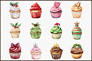 Christmas Glitter Cupcake Clipart, an Illustration by Sublimation Artist (Thumbnail 3 of 6)