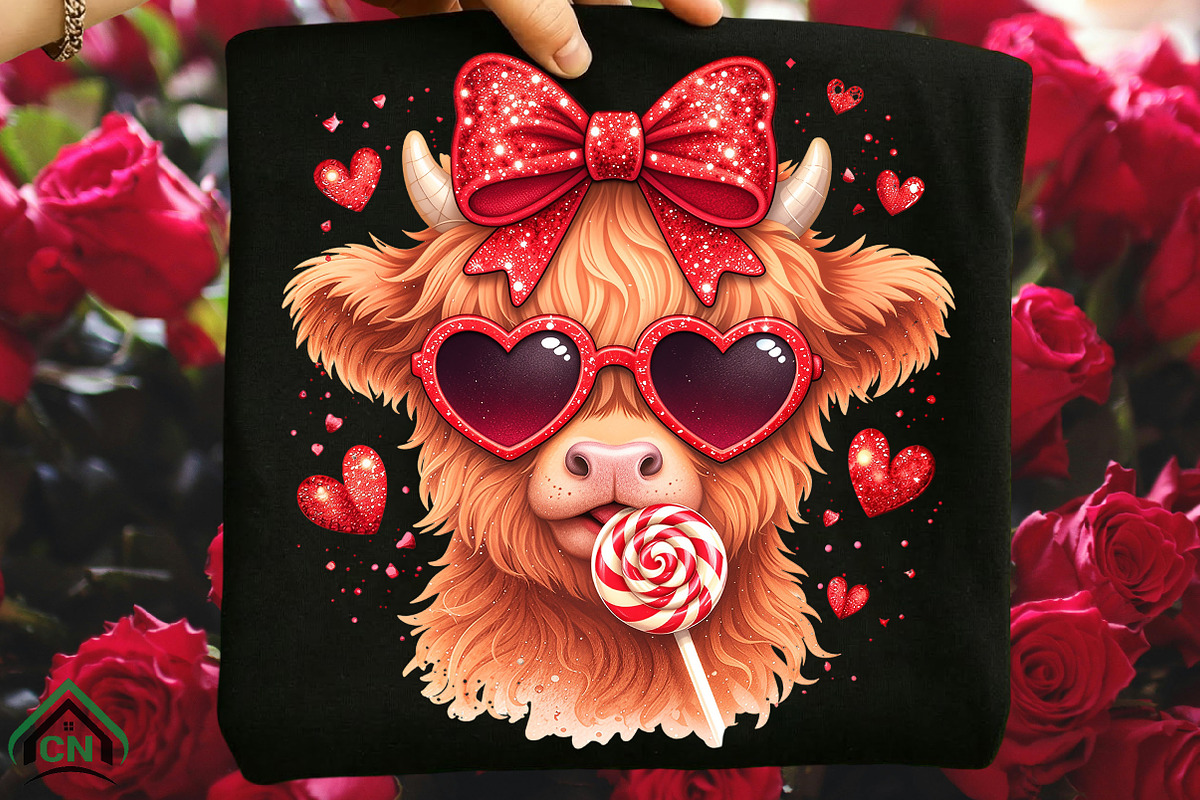 Valentine Coquette Png, Highland Cow, an Illustration by Craft Nest (Photo 6 of 6)