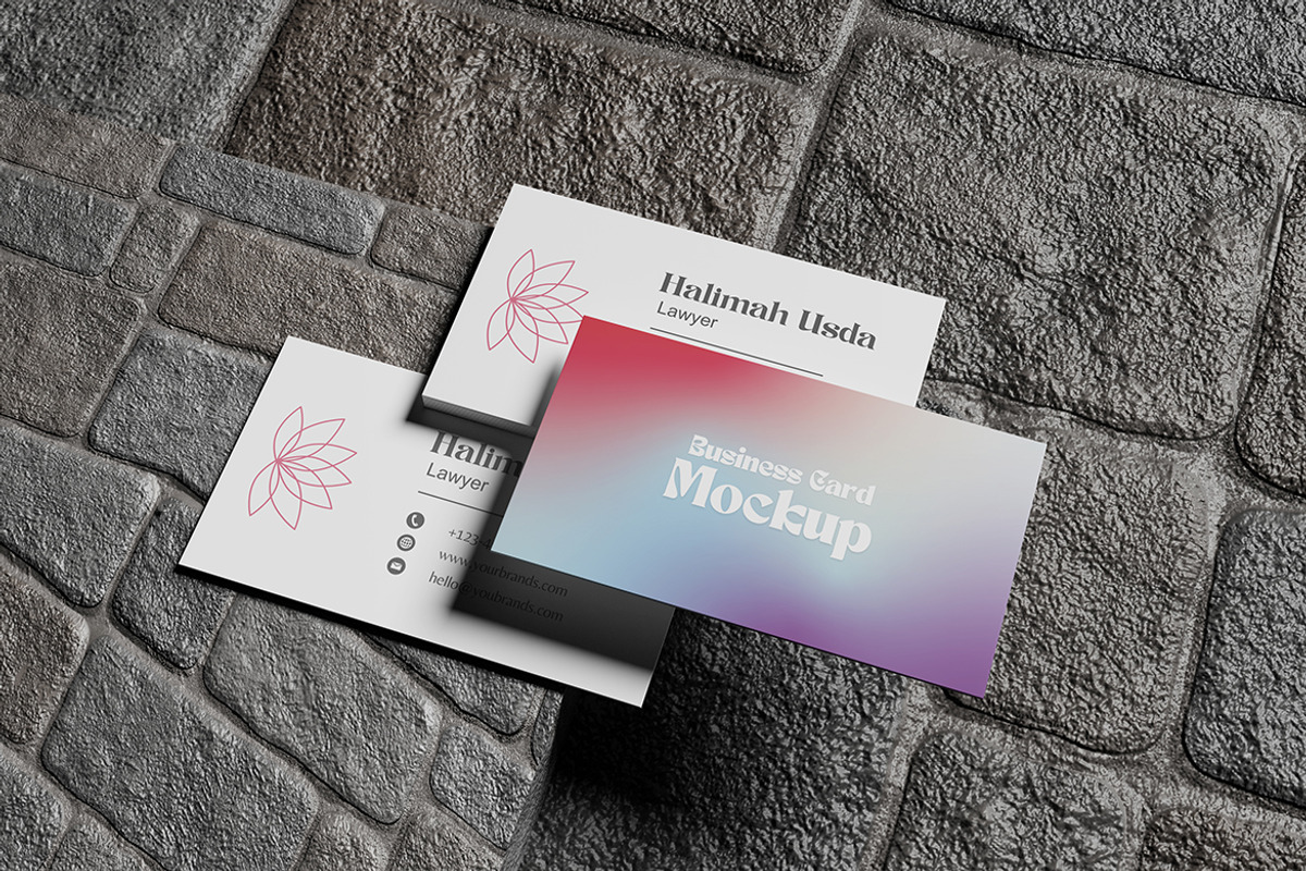 Realistic Business Card Mockup, an Advertising Mockup by My Code Std (Photo 2 of 6)