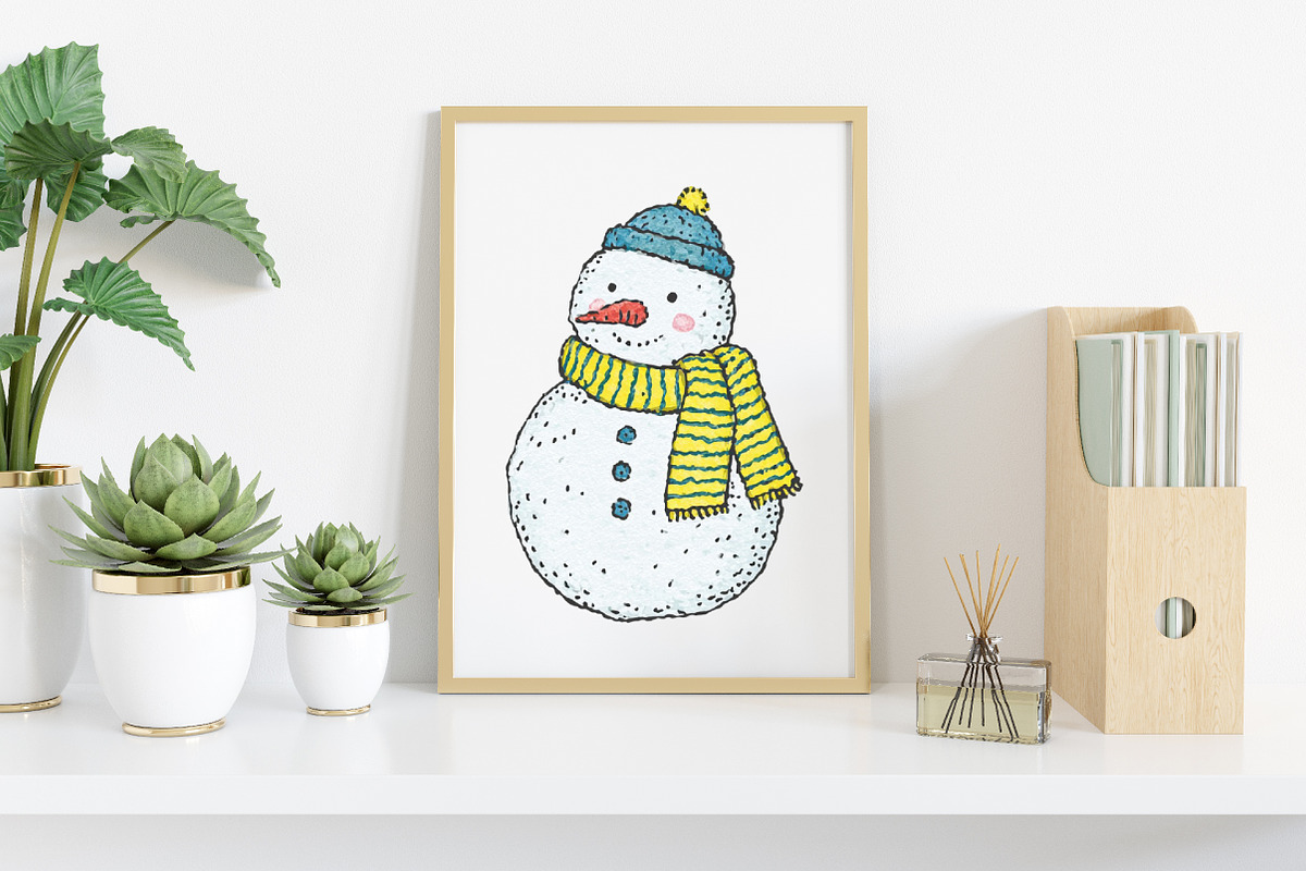 Cute Yellow Christmas Clipart, an Illustration by Canvas Craft (Photo 7 of 8)