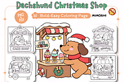 Dachshund Christmas Shop Coloring, a Seasonal Illustration by Design Station (Thumbnail 1 of 3)