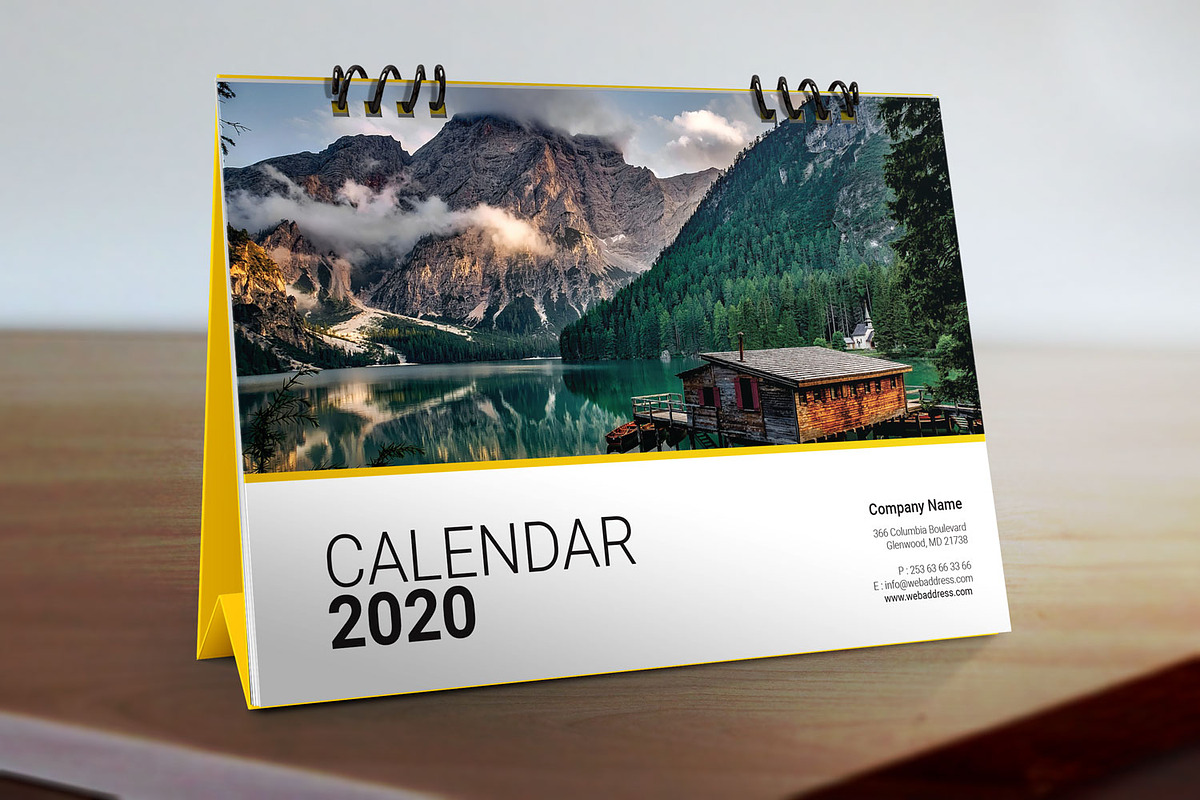 Desk Calendar for 2020 V5, a Stationery Template by graphicbox (Photo 2 of 5)