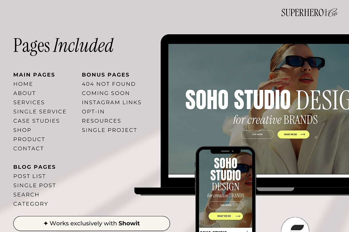 Showit Website Template for Designer, a Websites & App Template by Superhero Design Co. (Photo 2 of 7)
