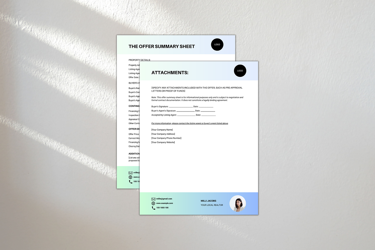 Real Estate Offer Summary Sheet, a Marketing Template by Modernastic - Canva (Photo 5 of 7)