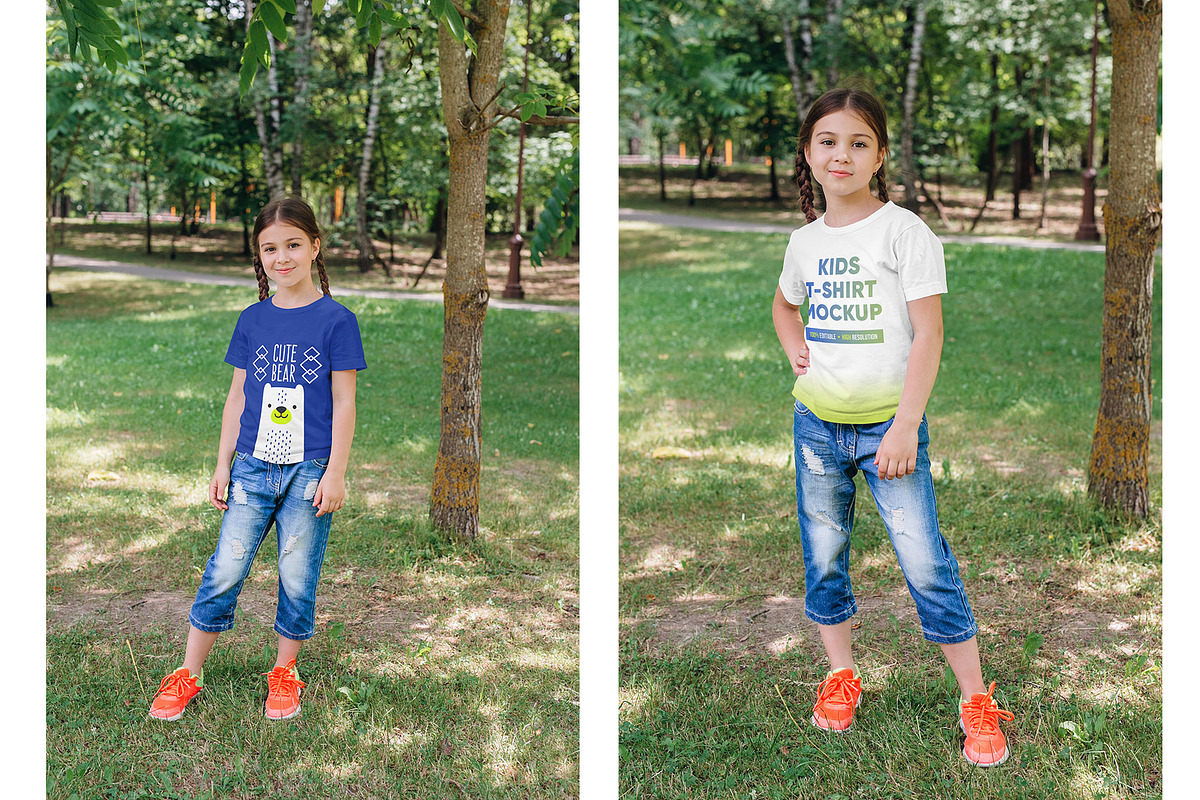 Kids Girl T-Shirt PSD Mockups Vol5, a Shirt Mockup by Hi, Mock-Up! (Photo 4 of 8)