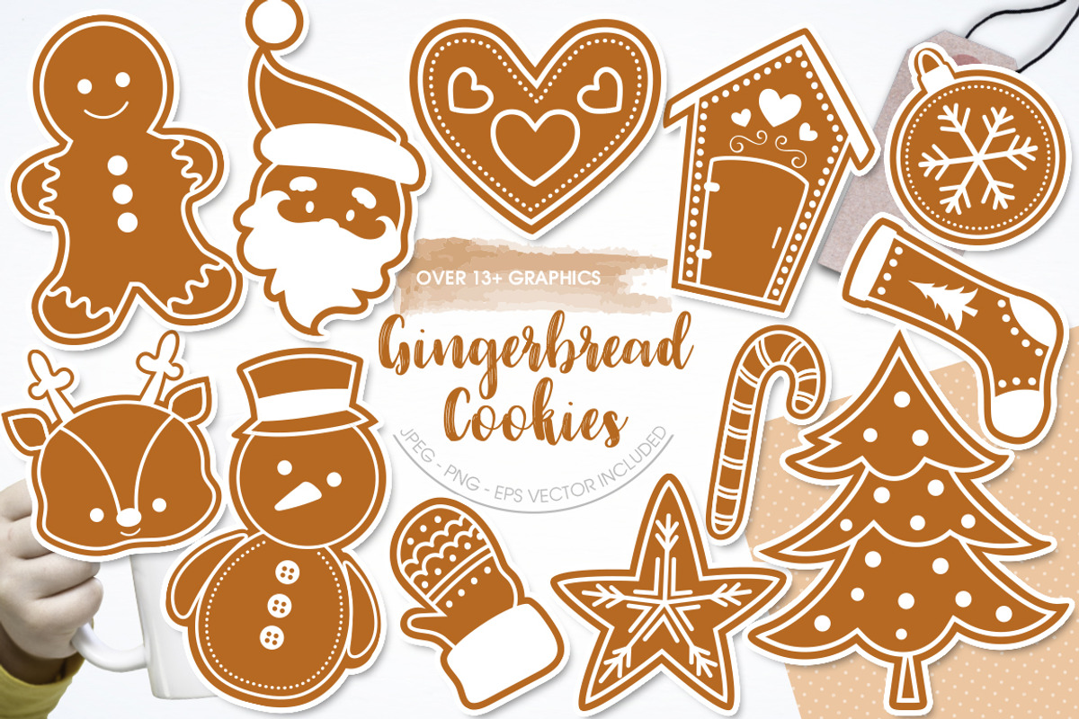 Gingerbread Cookies, an Illustration by PrettyBundles (Photo 1 of 5)