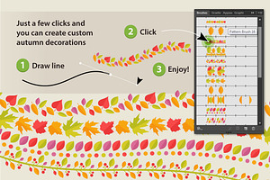 Autumn Leaves Vector Brushes Set