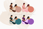 Pregnant Woman and Doula Childbirth, a Healthcare Illustration by designsbyionela (Thumbnail 2 of 3)