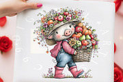 Cute Autumn Pig Clipart Bundle, a Transportation Illustration by Digital Artistic99 (Thumbnail 4 of 9)