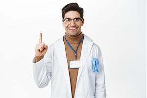 Smiling healthcare worker in robe