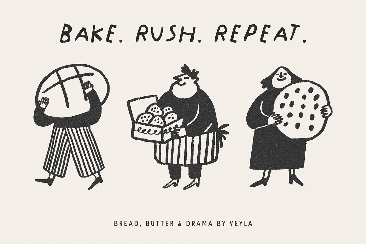 50 Hand-Drawn Bakery Characters, a Food Illustration by Veyla (Photo 5 of 14)