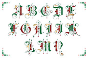 Christmas gothic ornamental alphabet, a Blackletter Font by Imperator_Kot (Thumbnail 2 of 7)