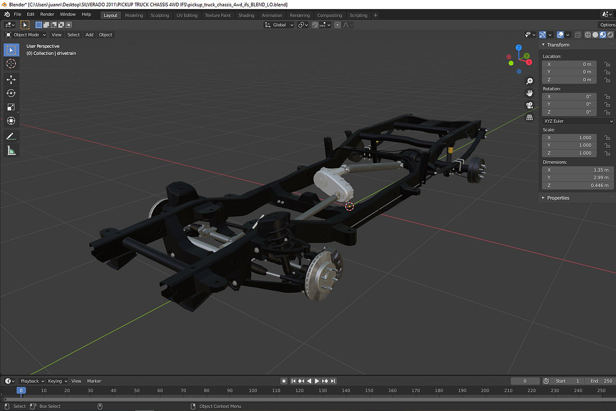 PICKUP TRUCK CHASSIS 4WD IFS, a Cars & Vehicle 3D Model by NNAVAS 3D (Photo 12 of 12)