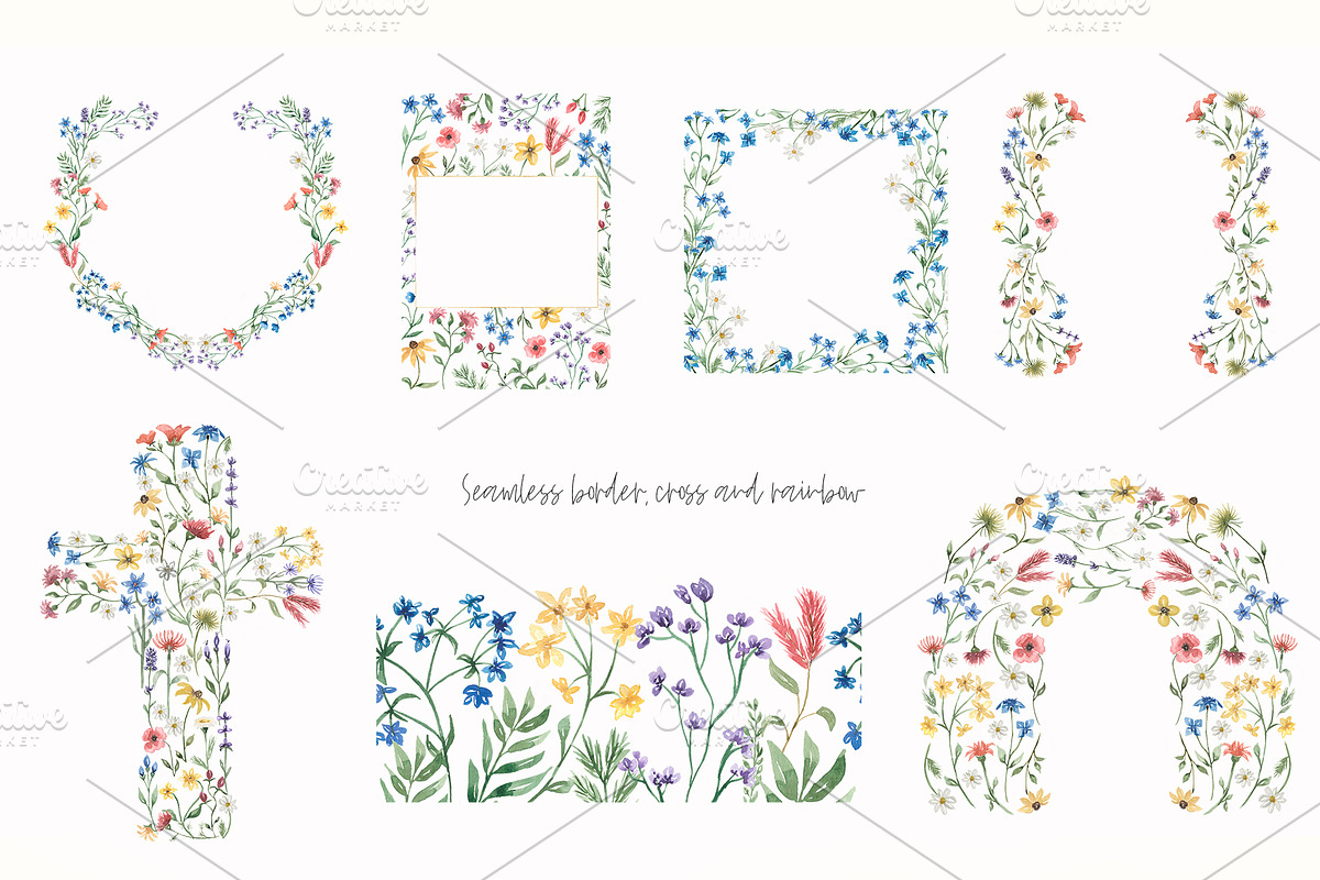 Watercolor Wildflowers Collection, a Decorative Illustration by MayaNavits (Photo 5 of 14)