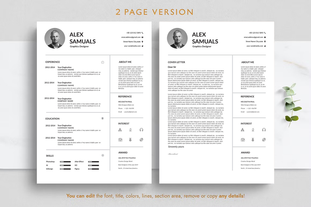 Clean and creative minimal resume, a Resume Template by Blackcloud_Creations (Photo 5 of 7)