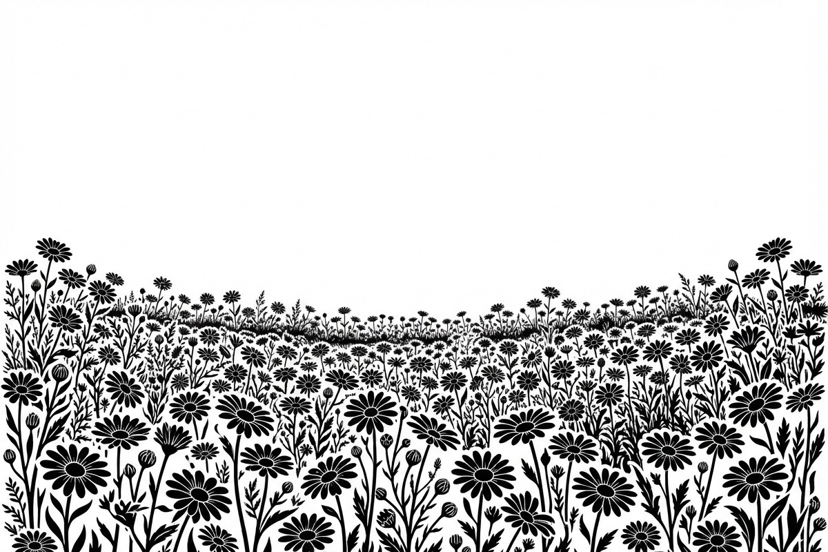 60 Daisy Flower Field Silhouette, a Seasonal Illustration by Amazin_art (Photo 15 of 35)