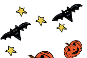 Bats and heart eye pumpkins, a Seasonal Illustration by Kink Ink Designs (Thumbnail 2 of 2)