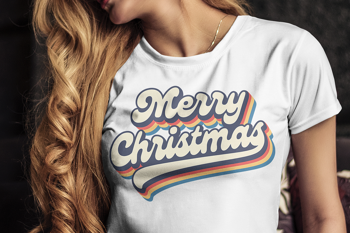 Retro Christmas Typography, a Seasonal Illustration by Kusumaillustration (Photo 4 of 7)