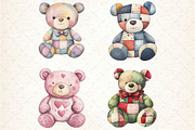 Patchwork Teddy Bear Sublimation Cli, a Seasonal Illustration by Rose Art (Thumbnail 3 of 4)