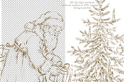 Vintage Line Art Christmas Holiday, a Decorative Illustration by AlenaVlasko stock Market (Thumbnail 2 of 6)