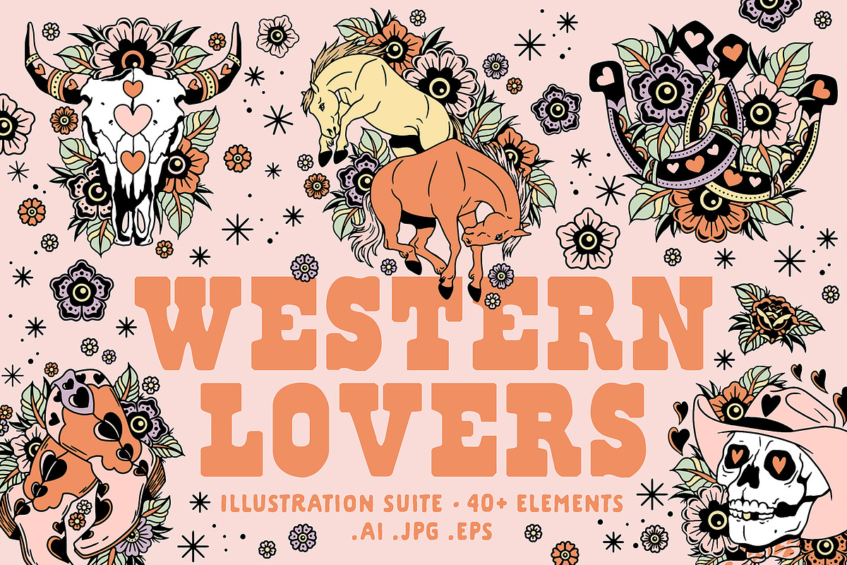 Western Lovers • Illustration suite, an Illustration by Pony Gold Studio (Photo 1 of 8)