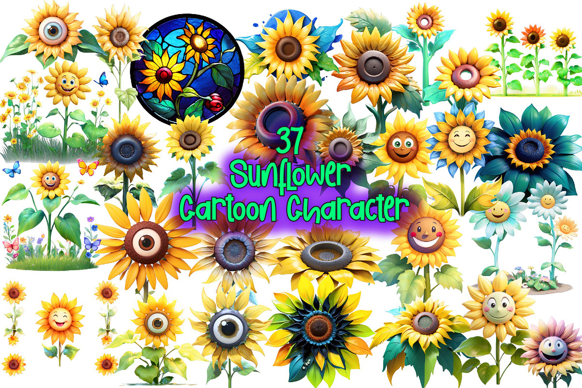 Sunflower Cartoon Character Sunflowe, an Illustration by Wow Magic (Photo 1 of 4)