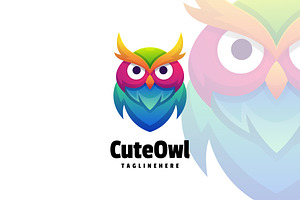 Cute Owl Gradient Colorful logo Desi, a Branding & Logo Template by ModalTampang