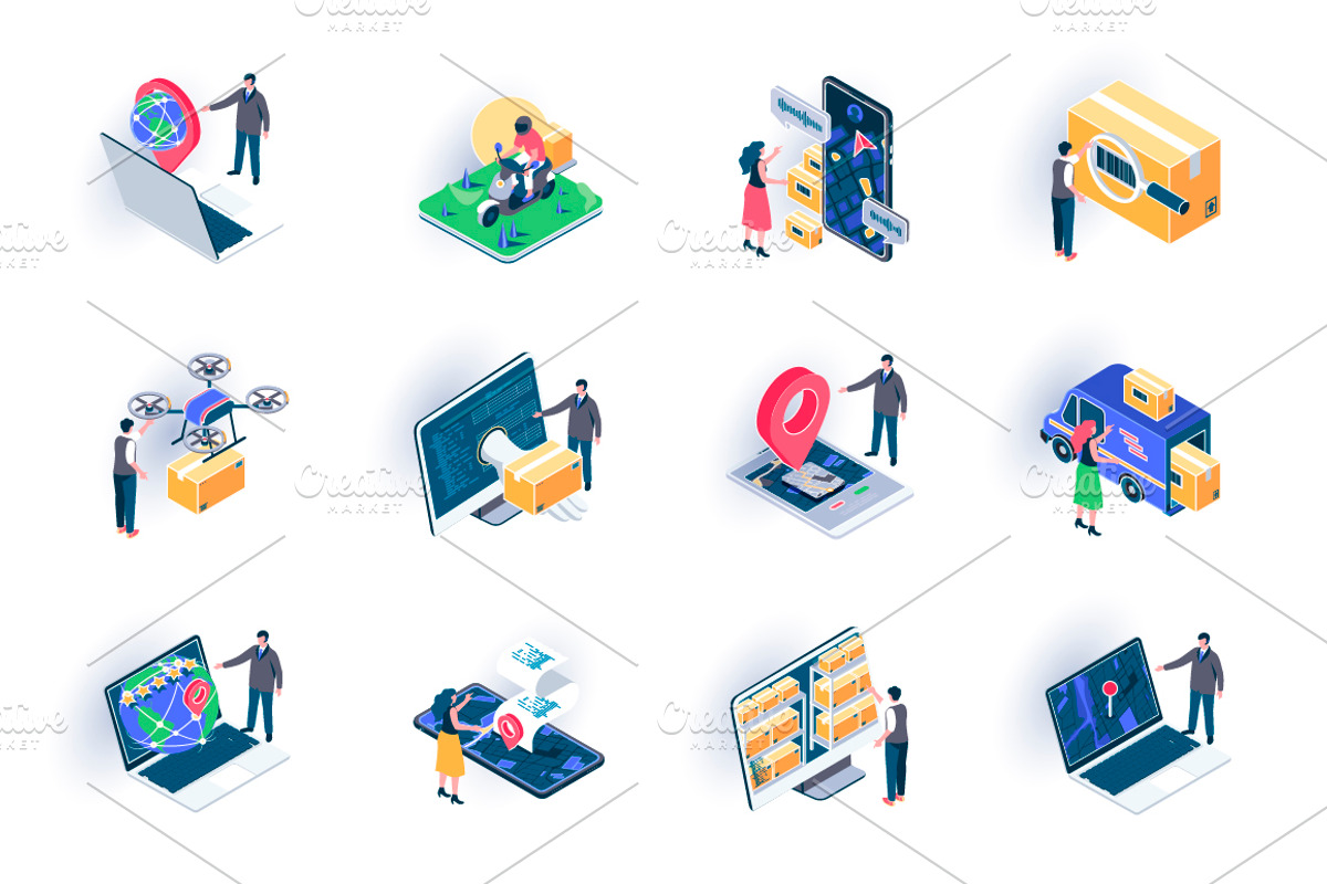 Unique Isometric Icons Pack, an Outline Icon by alexdndz (Photo 7 of 21)