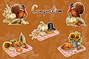 Happy Thanksgiving Collection, a Seasonal Illustration by IrynaPanashii (Thumbnail 4 of 10)