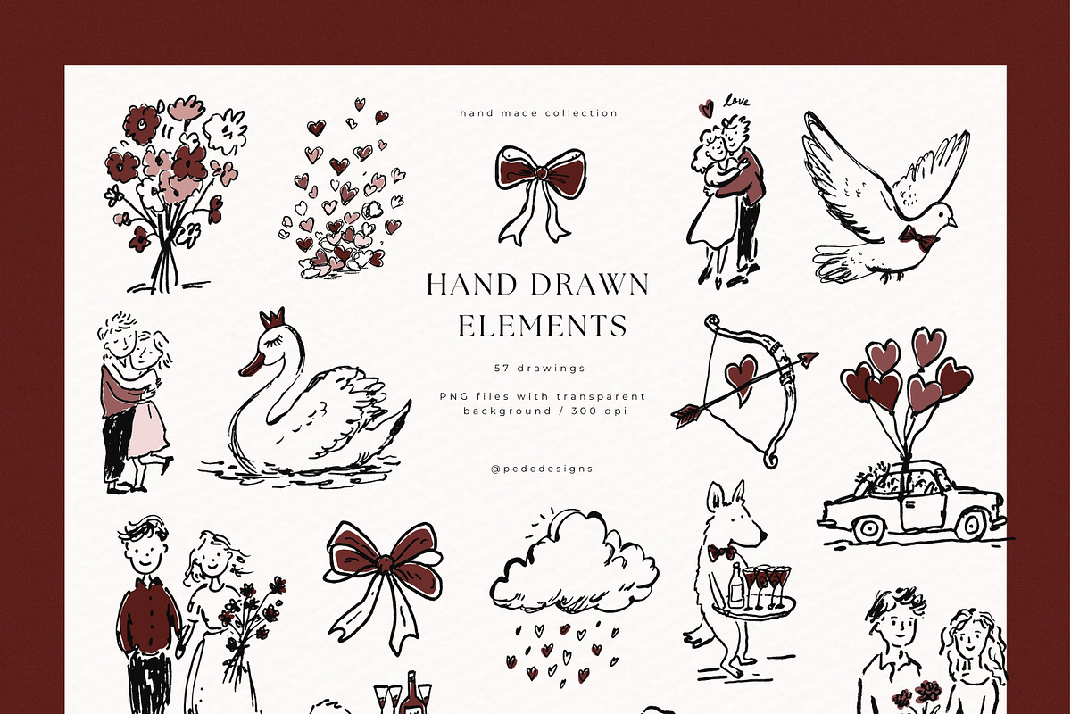 Whimsy Love Design Kit, a Decorative Illustration by PeDe Designs (Photo 6 of 12)