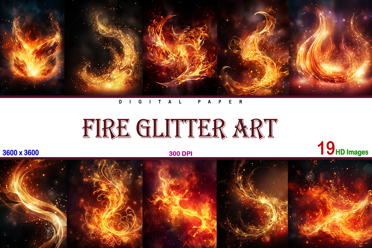 Fire Glitter Art, a Background Graphic by Printable Treasure (Photo 1 of 4)