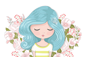 Cute Girl Vector/Cartoon Character