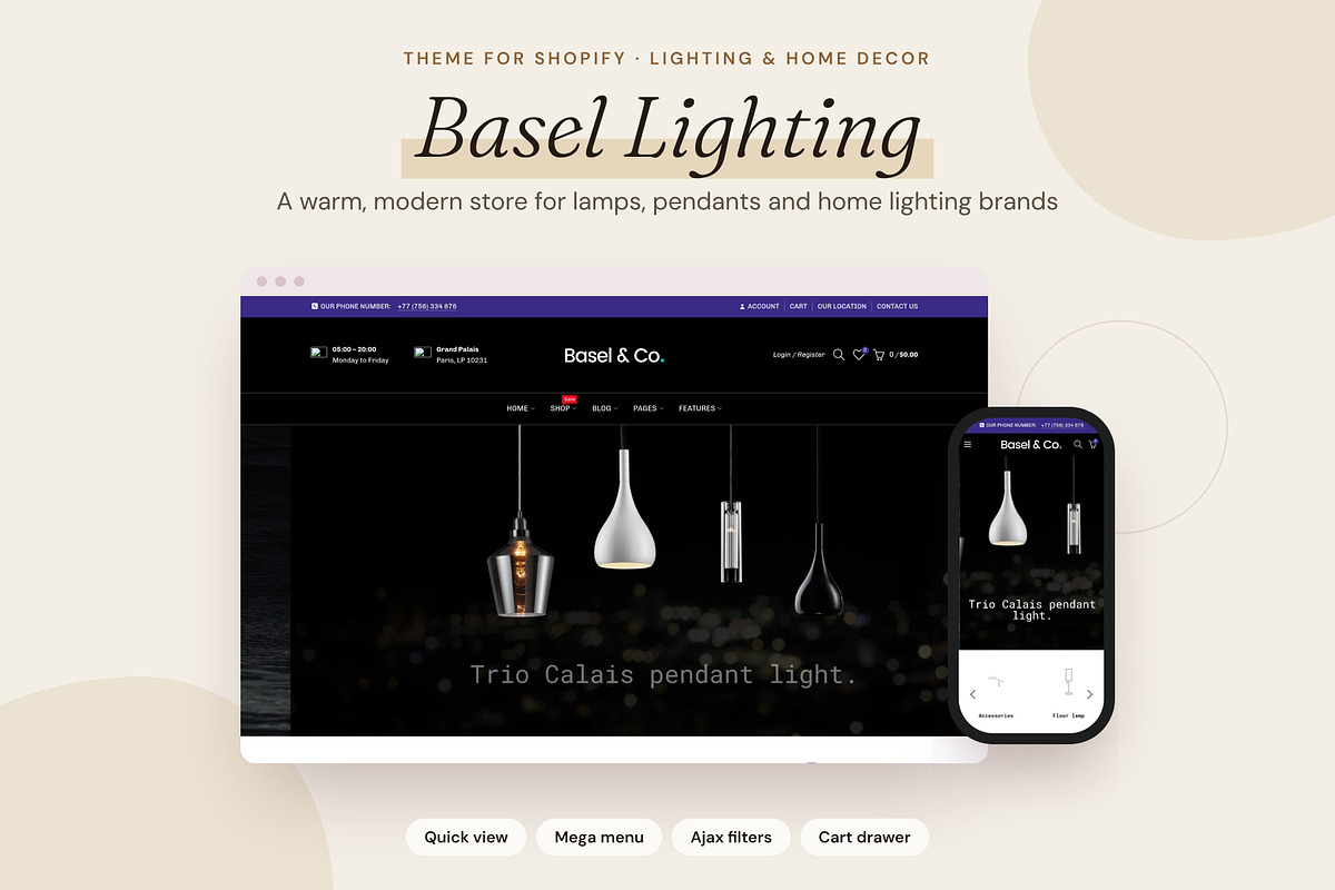 Basel Lighting - Shopify Theme, a Shopify Template by Boost Convert (Photo 1 of 10)