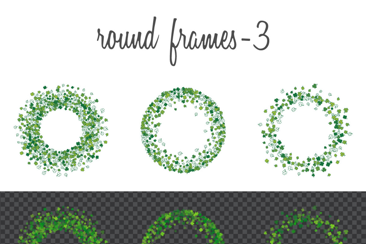 Green clover frames and borders, a Pattern Graphic by ekmelica (Photo 6 of 11)