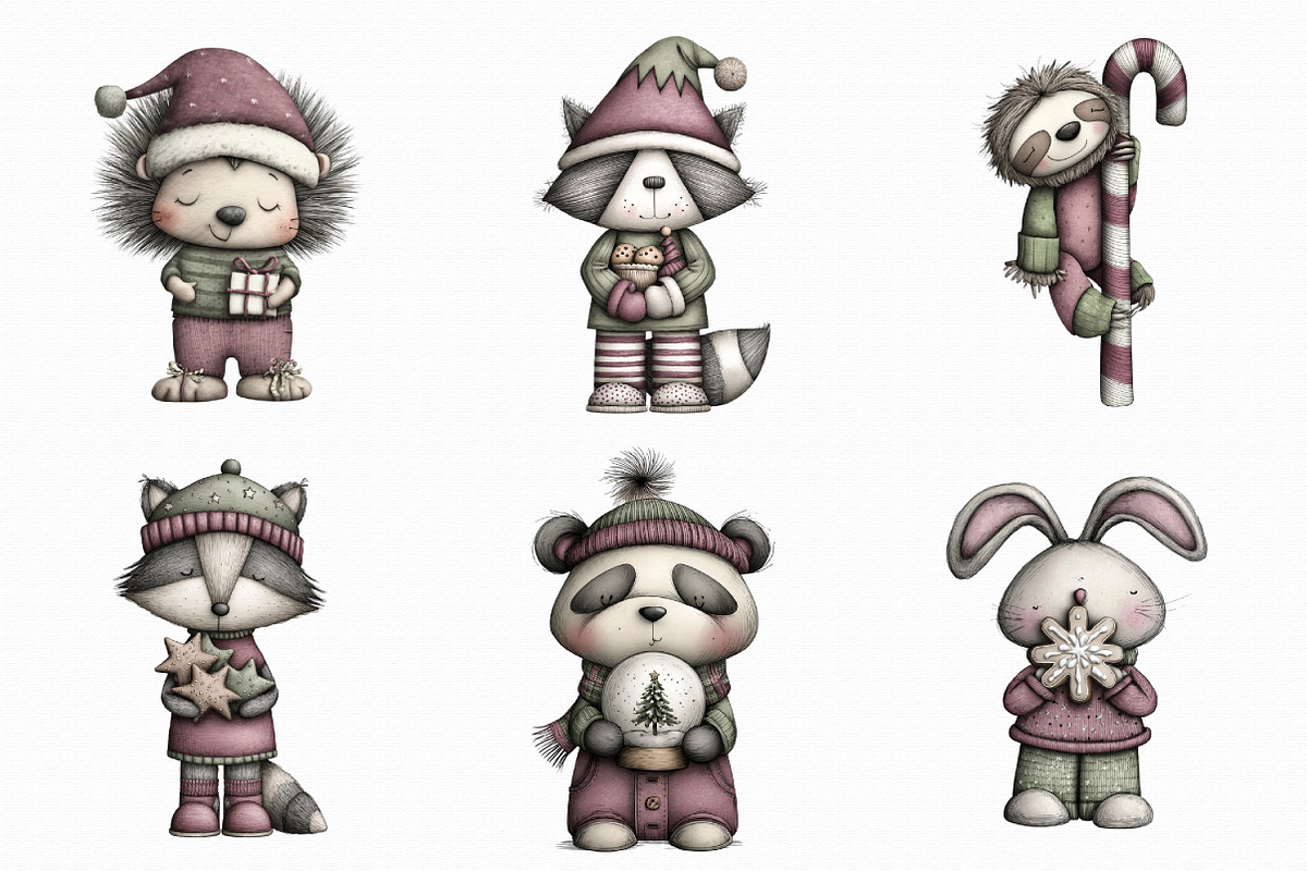 Quirky Christmas Animal Clipart Bund, an Illustration by Libby Wishes (Photo 7 of 7)