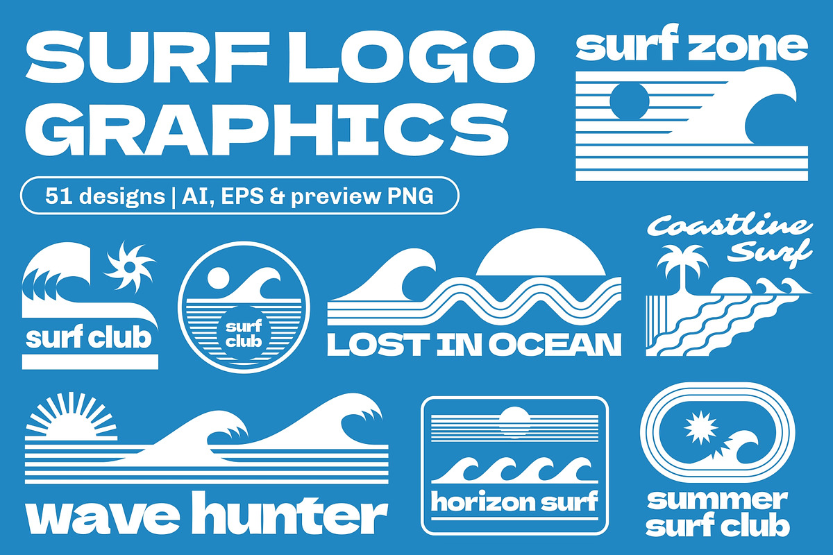 Surf Logo Graphics, an Object Graphic by Firowerk (Photo 6 of 10)