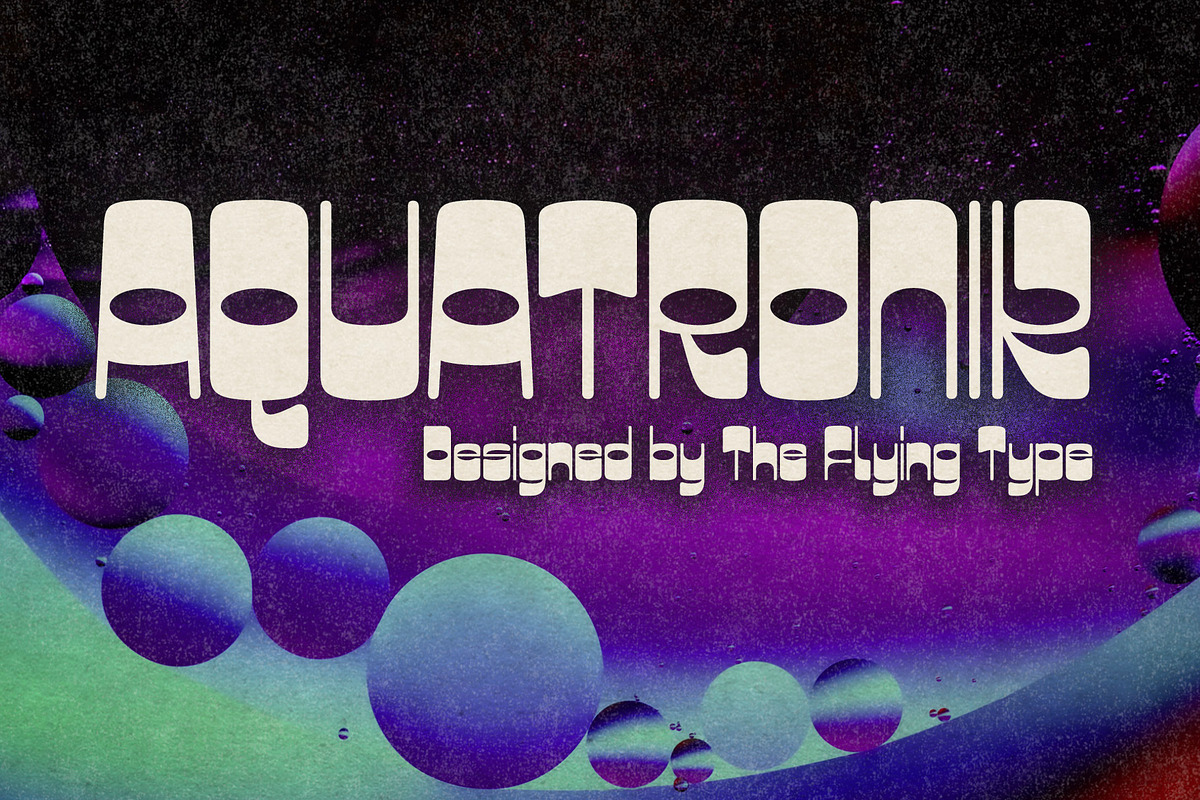 Aquatronik | Retro futuristic, a Handwritten Font by The Flying Type (Photo 1 of 12)