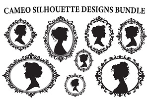 cameo silhouette designs bundle, an Illustration by jahid234