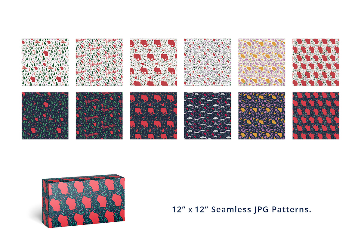 Wisconsin Illustrations Patterns Set, an Illustration by BeesDesign (Photo 6 of 7)