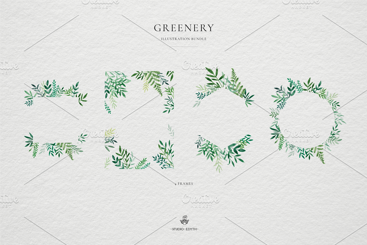 Watercolor Greenery Bundle, an Illustration by Studio Edyth (Photo 3 of 4)