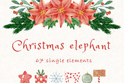Christmas baby elephant, an Animal Illustration by heyiamalice (Thumbnail 7 of 12)