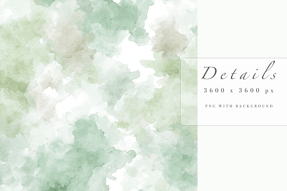 Green Watercolor Pattern, a Decorative Illustration by Pati Charm Studio (Photo 4 of 7)
