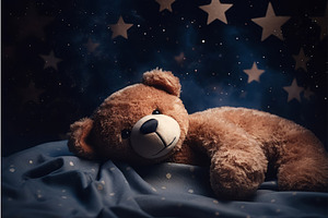 Teddy Bear Smile Sleeping Stars