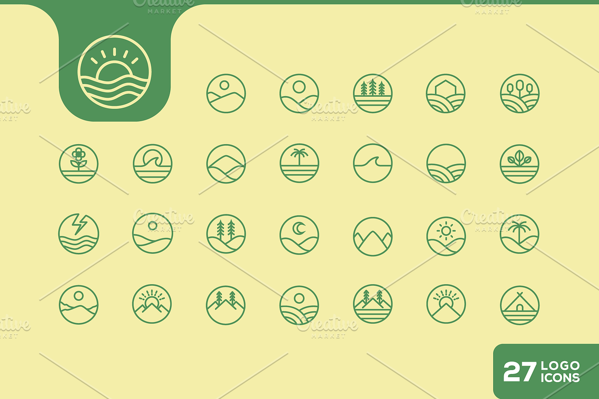 nature outdoor icon set design, an Outline Icon by devastd