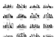 100 City Skyline Vector Illustration, a Transportation Illustration by Brickclay (Thumbnail 5 of 5)