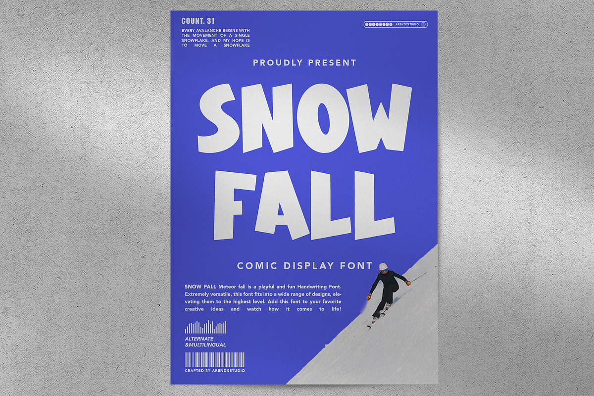 Snow Fall - Christmas Display Font, a Sans Serif Font by Arendxstudio (Photo 2 of 9)